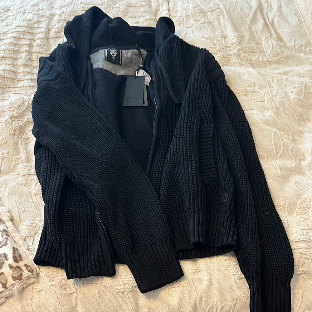 Black Women's Sweater, zip up
